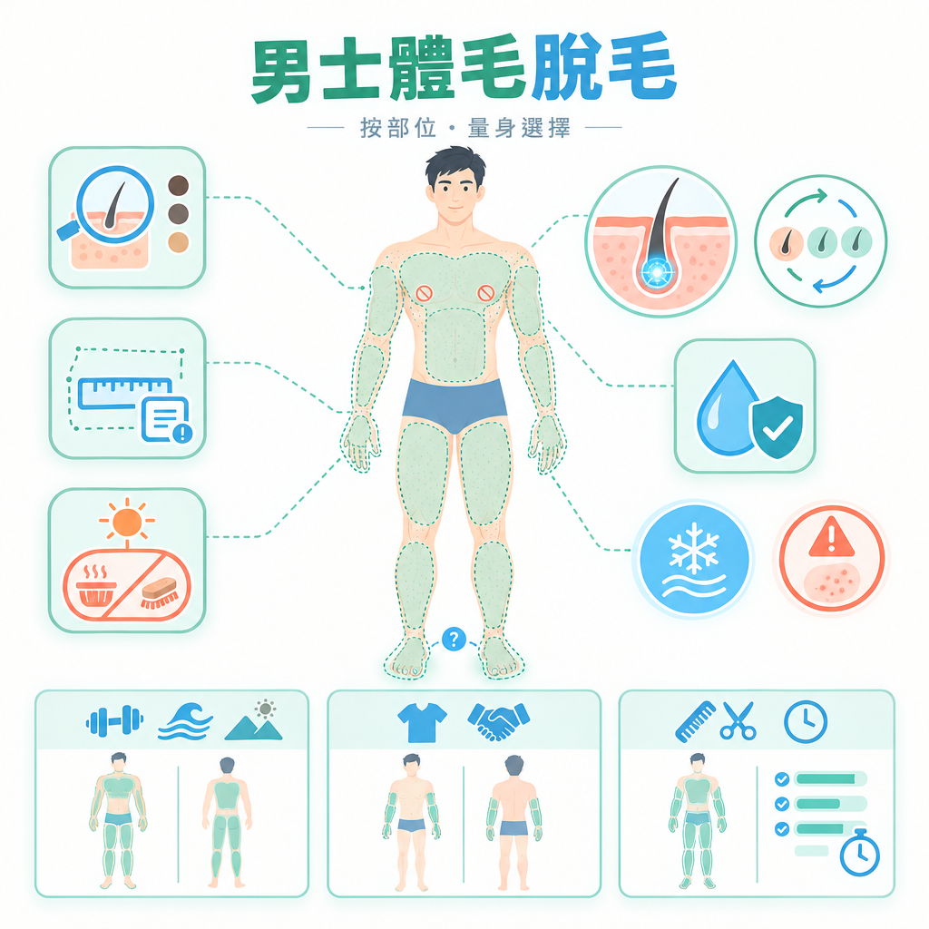 男士全身脫毛部位怎樣選？手臂、胸背及腿部指南