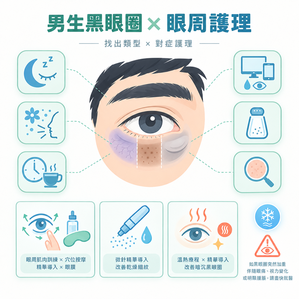 男士眼袋、黑眼圈及眼周乾紋如何護理？