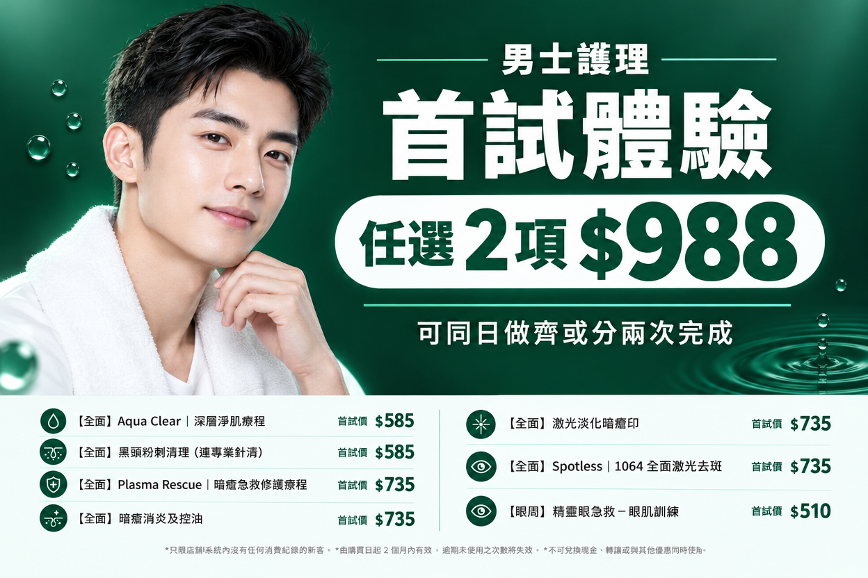 【新客限定】Men's Starter｜$988 任選 2 項